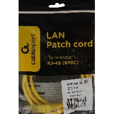 Патч-корд UTP Cablexpert cat.5e, 1м, литой, многожильный, желтый
