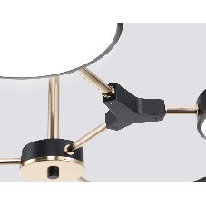 Люстра светодиодная на штанге Ambrella light FL516334/6 BK/FGD черный/золото 108W 3000-6000K D780*210 (без ПДУ)