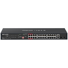 Коммутатор Mercusys MS128GP, 24×1 Гбит/с PoE + 2×1 Гбит/с + 2×1 Гбит/с SFP, неуправляемый