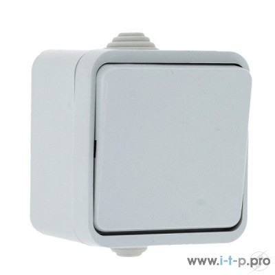 Выключатель Прага 1-клавишный 10А IP44 белый EKF