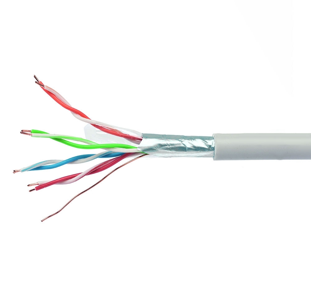 Кабель Cablexpert FPC-6057-4-CU, FTP indoor 4x2x0.57, медный, кат.6, однож., 305м, coil, серый