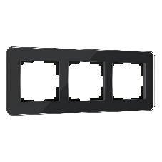 Рамка на 3 поста Elite (черный, стекло) W0032448