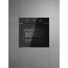 Духовой шкаф Kuppersberg HO 603 Black Glass, High-Tech, 78 л, поворотное управление, таймер, 6 режимов, макс. температура 310 градусов, энергоэффективность А, цвет черный, цвет фурнитуры черный