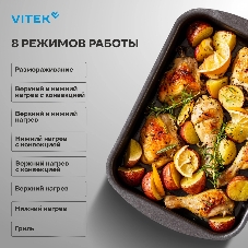 Духовой шкаф Электрический Vitek VEO 6380 BG стекло черное