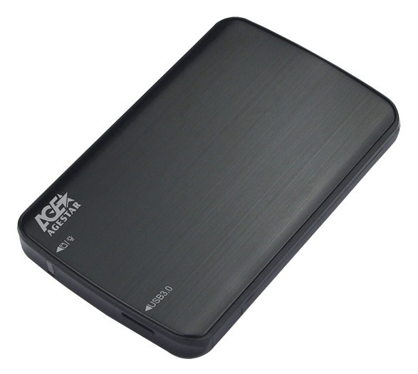 Внешний корпус для HDD/SSD AgeStar 3UB2A12 SATA пластик/алюминий черный 2.5