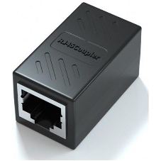 Модуль RJ-45 (F) <->RJ-45(F),FTP, проходной, ABS пластик, черный, cat.5e VCOM CT251S