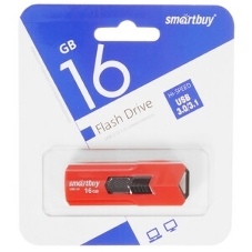 Флешка USB Smartbuy STREAM Red (SB16GbST-R3), 16Gb, USB 3.0, R/W 75/30, красный/черный