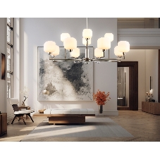 Люстра Ambrella light LH53005/12 SN/FR сатин никель/белый матовый G9*12 max 40W D910*680