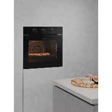 Духовой шкаф Kuppersberg HO 603 Black Glass, High-Tech, 78 л, поворотное управление, таймер, 6 режимов, макс. температура 310 градусов, энергоэффективность А, цвет черный, цвет фурнитуры черный