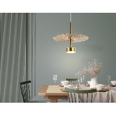 Светильник Ambrella light LH72603 BR/WH латунь/бежевый 6W 3000K D300*260-1770