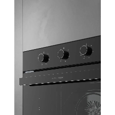 Духовой шкаф Kuppersberg HO 603 Black Glass, High-Tech, 78 л, поворотное управление, таймер, 6 режимов, макс. температура 310 градусов, энергоэффективность А, цвет черный, цвет фурнитуры черный