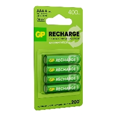 Аккумулятор GP RECHARGE AAA NiMH 400mAh (4шт)