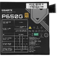 Блок питания GIGABYTE GP-P650G PG5, 650Вт, 80+ Gold, 120мм, немодульный, черный