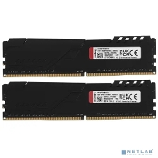 Оперативная память Kingston Fury Beast, DDR4, 16GB (2x8GB), 3200MHz, CL16, DIMM, с радиатором, черный