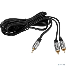 Шнур Rexant Стерео 3,5 мм - 2 RCA 3 м (GOLD-металл)