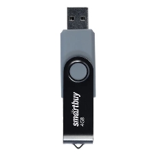 Флешка USB Smartbuy Twist Black (SB004Gb2TWK), 4Gb, USB 2.0, R/W 10/7, черный