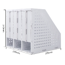 Лоток вертикальный Deli 78995LT-GREY 3 отд. складной для бумаг A4 250х256х243мм серый, пластик