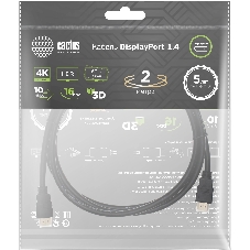 Кабель аудио-видео Cactus CS-DP-DP-1.4-2 DisplayPort (m)/DisplayPort (m) 2м. позолоч.конт. черный