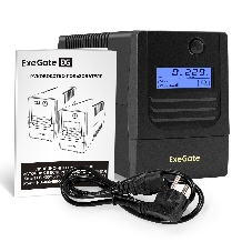 ИБП ExeGate Smart LB-600.LCD.AVR.4C13 (600VA/360W, LCD, AVR, 4*C13, батарея 12V 7.2Ah, Black)