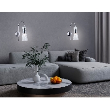 Настенный светильник Ambrella light LH55655 СH/CL хром/прозрачный E14 max 40W 220*90*300