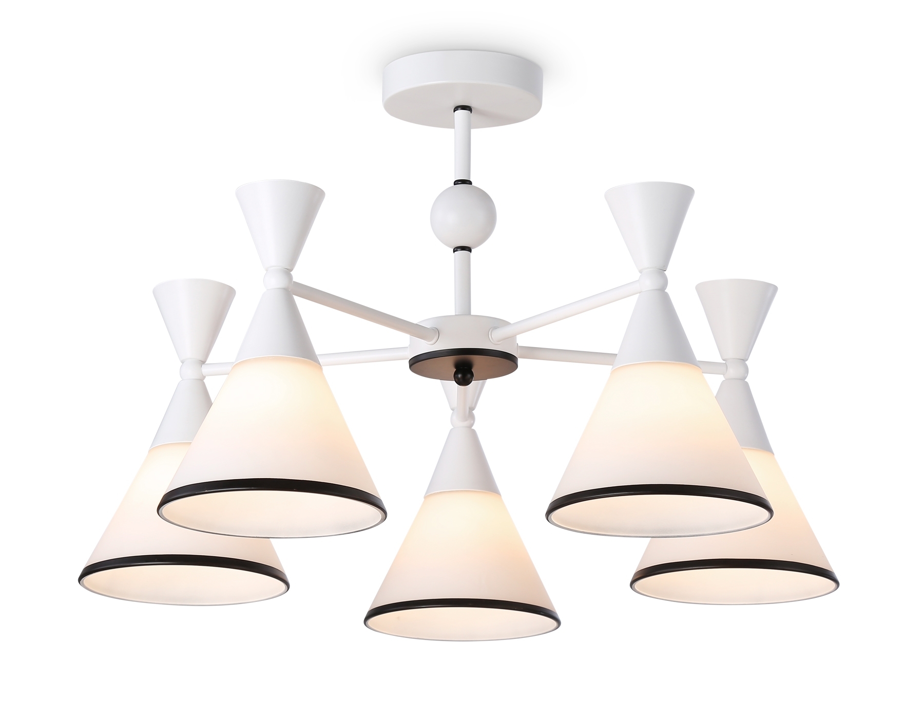 Светильник Ambrella light TR3165/5 WH/BK белый/черный E27/5 max 60W D580*380