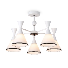 Светильник Ambrella light TR3165/5 WH/BK белый/черный E27/5 max 60W D580*380