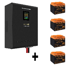 Комплект Источник бесперебойного питания EX296004RUS + батарея 45Aч EX285666RUS 4шт (инвертор, синус, для котла, настенный) ExeGate FineSine SX-5000.LCD.AVR.2SH.T <5000VA/3500W, чистая синусоида, цветной LCD-дисплей, AVR, 2*Schuko+клеммы, линейно-интерактивный, крепление настенное, черный> + батарея ExeGate HRL 12-45 (12В, 45Ач) 4шт