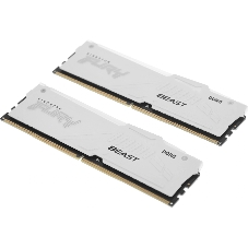 Оперативная память Kingston Fury Beast, DDR5, 32Gb (2x16GB), 5600MHz, CL36, DIMM, радиатор, RGB, белый