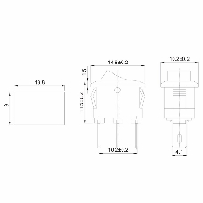 Выключатель клавишный Rexant 250V 3А (3с) ON-ON красный Micro