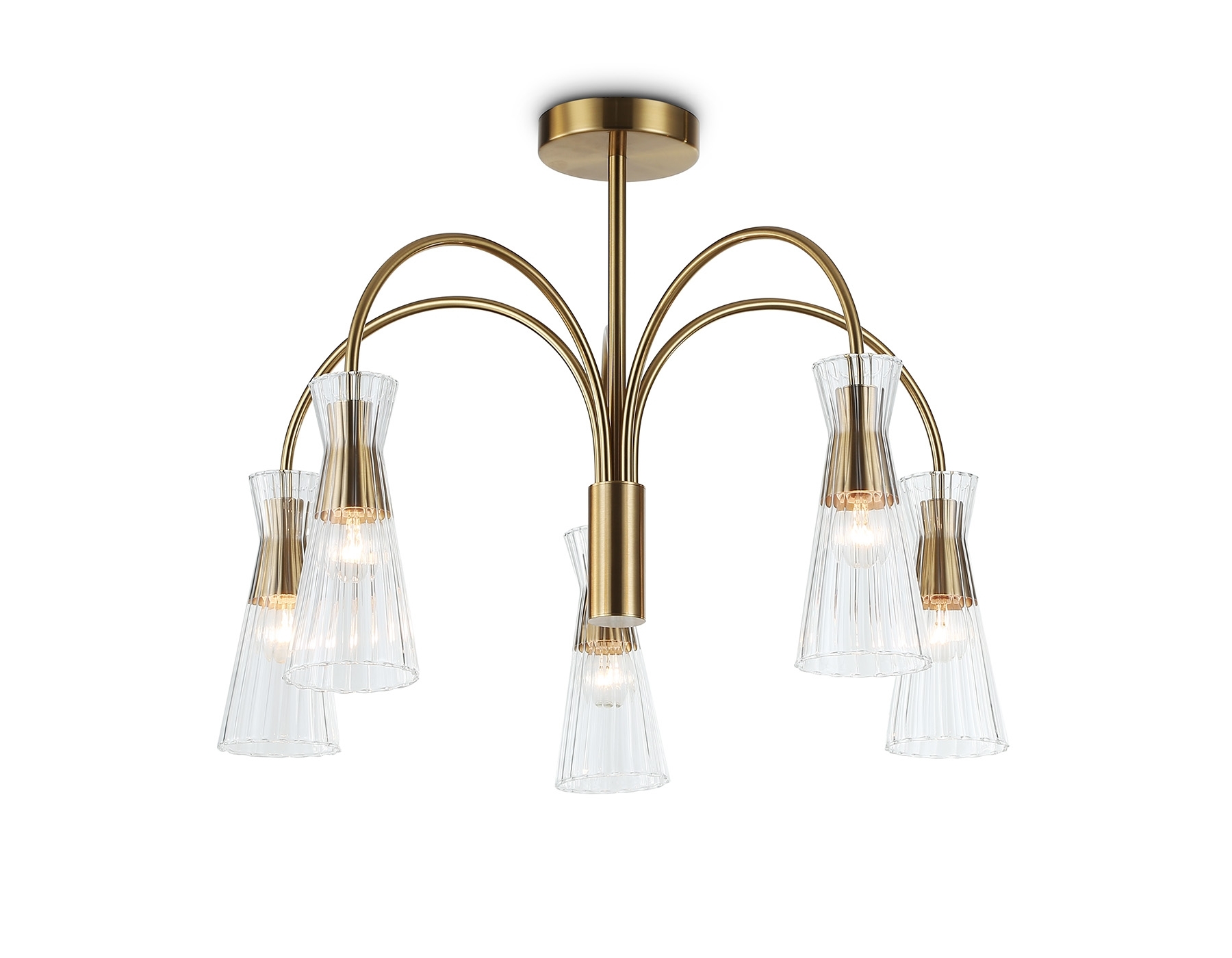 Люстра Ambrella light LH55701/5 BS/CL латунь/прозрачный E14*5 max 40W D600*440