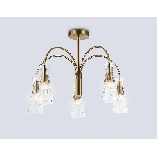 Люстра Ambrella light LH55701/5 BS/CL латунь/прозрачный E14*5 max 40W D600*440