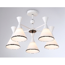 Светильник Ambrella light TR3165/5 WH/BK белый/черный E27/5 max 60W D580*380