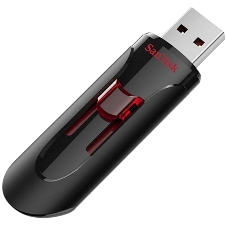 Флешка USB Sandisk CZ600 Cruzer Glide (SDCZ600-032G-G35), 32Gb, USB 3.0, R/W 100/20, черный