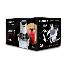 Чоппер Centek CT-1392 Сталь 600Вт 6 лезвий, стеклянная чаша 1,2л, разборные ножи