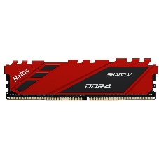 Оперативная память NETAC Shadow, DDR4, 8GB (1x8GB), 3600MHz, CL18, DIMM, с радиаторами, красный