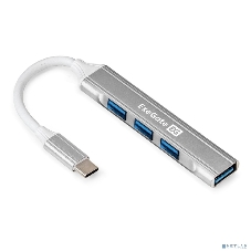 USB-концентратор 4-в-1 ExeGate DUB-3213C (кабель-адаптер USB3.0 Type-C --> 3xUSB2.0, 1xUSB3.0, Plug&Play, серебристый)
