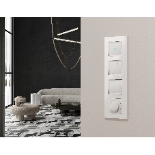 Комплект механизма 1-кл проходного выключателя с подсветкой 10000K ALFA Белый матовый QUANT (AP1220, VM105, G29B) MA122040