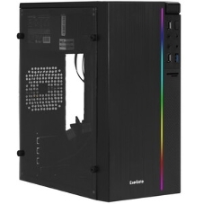 Компьютерный корпус Minitower ExeGate mEVO-9301-EVO800 (mATX, БП EVO800RGb с вент. 12см, с окном, 2хUSB+1хUSB 3.0, HD аудио, черный, с RGb подсветкой)