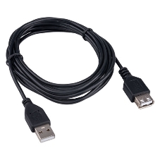 Кабель-удлинитель USB2.0 Гарнизон GCC-USB2-AMAF-3M, AM/AF, медь, 3м, черный, пакет