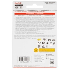 Флеш карта microSD 64GB SanDisk microSDXC Class 10 UHS-I A1 C10 V30 U3 for Nintendo Switch 100MB/s
