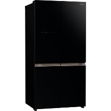 Холодильник Hitachi R-WB720PUC1 GPW белый стекло трехкамерный 357/103л морозилка снизу, No Frost, Side by Side