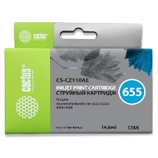 Картридж струйный Cactus CS-CZ110AE №655 голубой (14,6 мл) для HP DJ IA 3525/5525/4515/4525