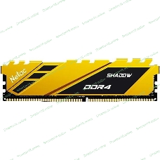 Оперативная память NETAC Shadow, DDR4, 8GB (1x8GB), 2666MHz, CL19, DIMM, с радиаторами, красный