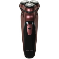 Электробритва Galaxy Line GL 4209, серебряный с черным, роторная, аккумуляторная, 5 Вт, Li-Ion аккумулятор емкостью 600 мА*ч, время непрерывной работы до 1,5 ч, ножи из нержавеющей стали, 3 независимые плавающие головки, возможность промывки бреющего блока, индикатор заряда и работы, встроенный триммер для подравнивания висков, USB зарядка