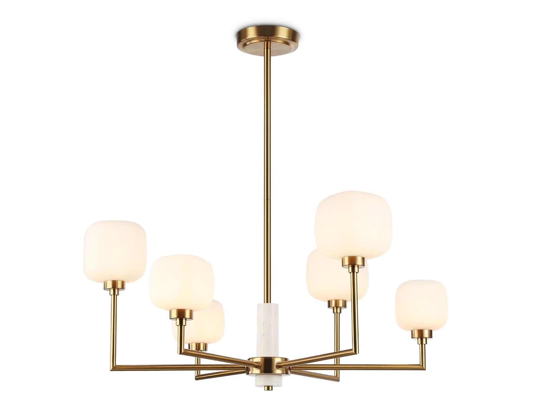Люстра Ambrella light LH53015/6 BS/FR латунь/белый матовый G9*6 max 40W D690*680