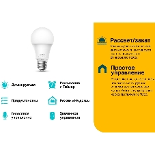 Умная Wi-Fi лампа Smart Wi-Fi Light Bulb, Daylight & Diммable, SPEC: 2.4 GHz, IEEE 802.11b/g/n