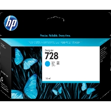 Картридж струйный HP 728 с голубыми чернилами для принтеров Designjet, 130 мл