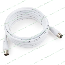 Кабель телевизионный Cablexpert CCV-515-W-3M, Coaxial M/F, белый, 3м