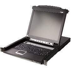 Переключатель-KVM 8-портовый IP с ЖК-дисплеем Slideaway/ATEN SINGLE RAIL 8P PS/2-USB LCDKVMP 17INCH WIH IP