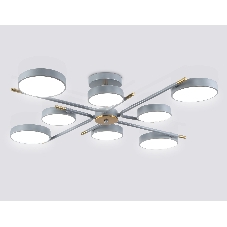 Люстра светодиодная на штанге Ambrella light FL516339/8 GR/CP серый/медь 120W 3000-6000K D850*170 (без ПДУ)